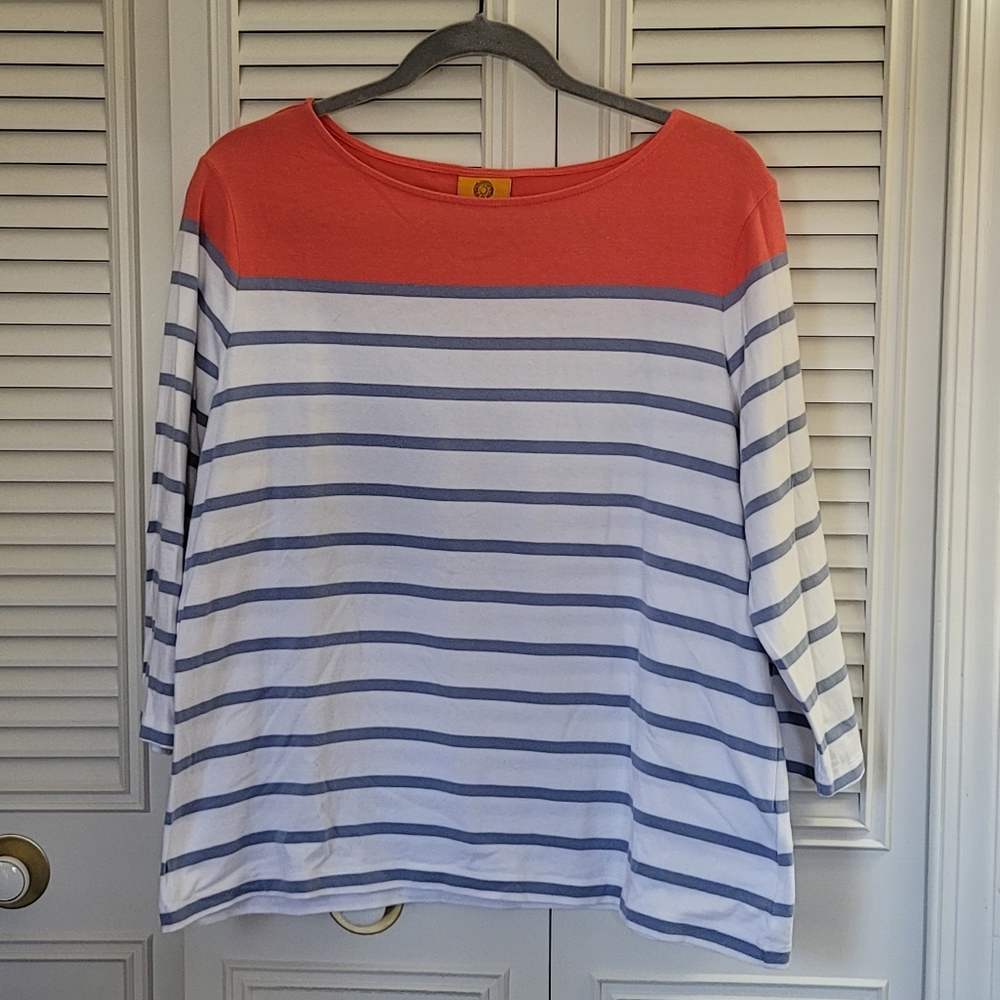 Ruby Rd. stripe colorblock knit top - Picture 2 of 7